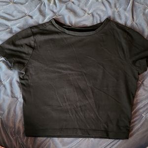 Plain black crop top